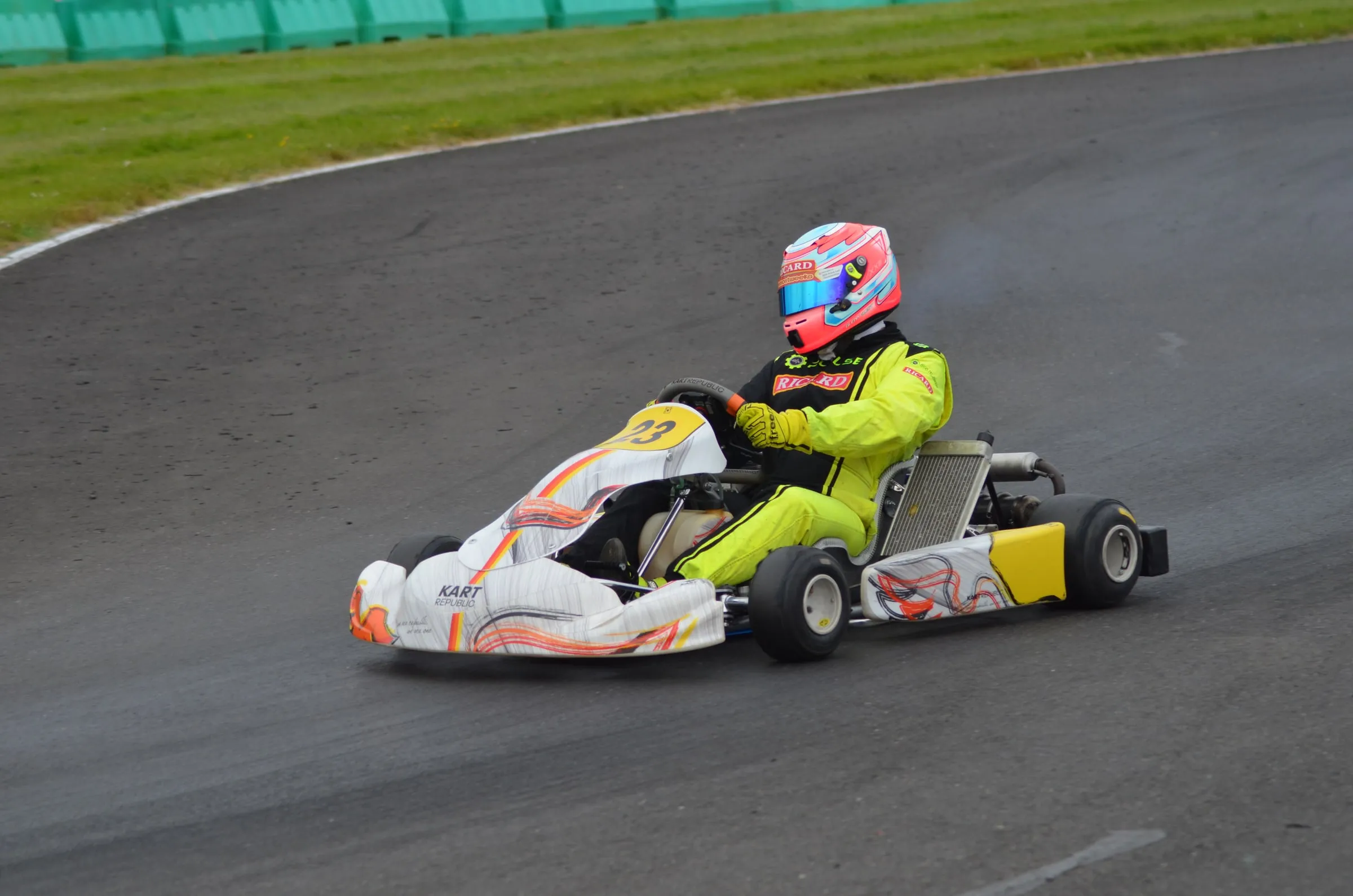 Glenn cornering in the #23 Kart Republic OK kart